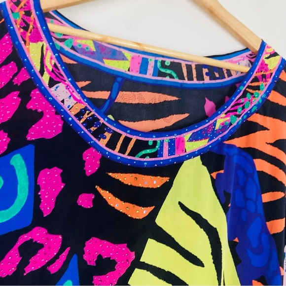 Camilla bright Fair Lady’s Dinkum print embellished silk caftan. One size - Picture 9 of 16